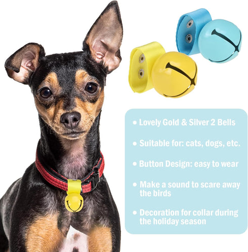 SCENEREAL Large Dog Collar Bell - 2 Pack Extra Loud Noise Maker for Training, Hiking, Walking, Hunting