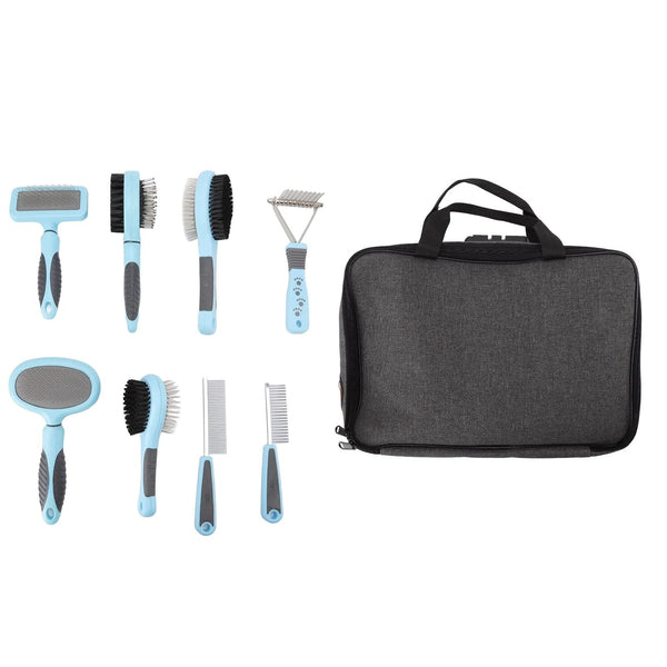 Dog Brush Comb Set - 8 in 1 Multifunction Deshedding and Dematting Comb Kit for Cats and Dogs