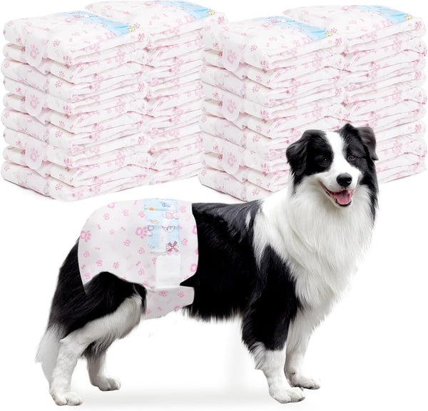 FUNLIYING Disposable Dog Diapers Female 90 Count Doggie Diapers for Female Dogs (Waist