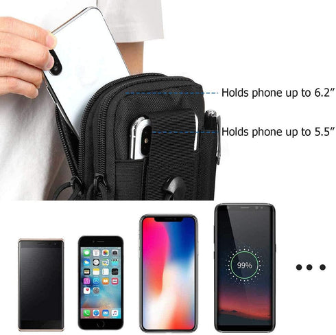 Belt Pouch, Tactical Molle Phone Pouch EDC Utility Pouches Waist Bag, Small Cell Phone Holster Gear Tool Gadget Pocket