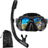 Snorkel Mask Set for Adults - Dry Snorkel, Scuba Diving Mask, Swimming Glasses, Youth Diving