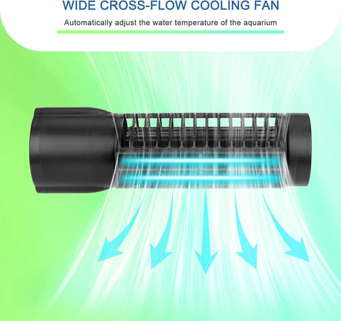 Aquarium Chillers Cooling Fan, DC12V Auto Fish Tank Cooling Fan with Adjust Knob, Broad Airflow
