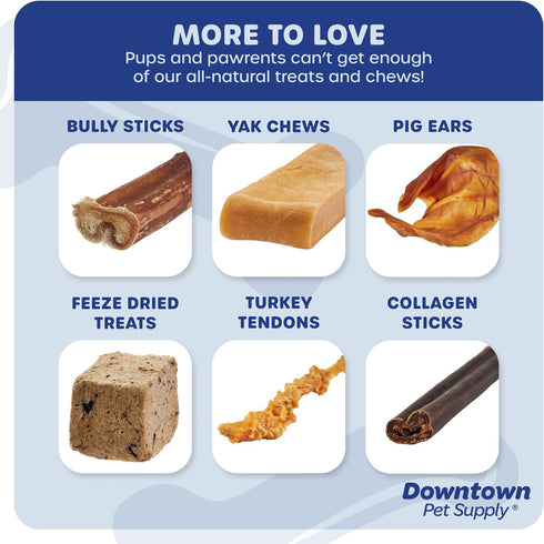Downtown Pet Supply USA-Made 6-inch Bully Sticks for Dogs - 0.5 LB, Long Lasting Non-Splintering Chews