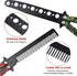 Practice Butterfly Knife Trainer, 2 Pack Steel Folding Comb, Unsharpened Blade for Beginners Training (Red & Green)