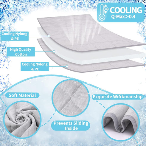 Dog Cooling Blanket - 0.4 Q-MAX Cooling Blanket for Large Dogs, Washable, Soft Lightweight for Summer Sleep
