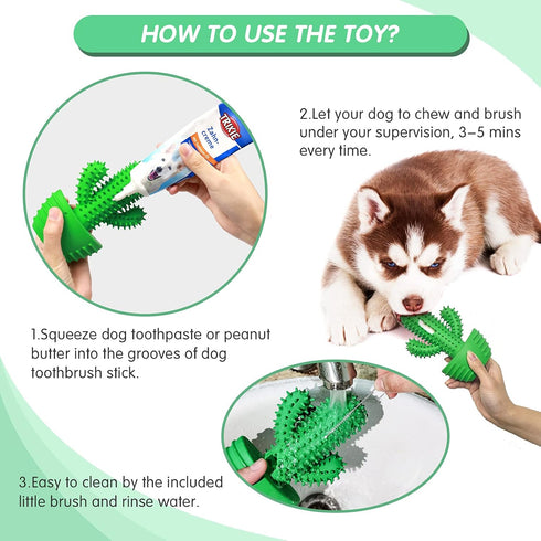 Pamlulu Dog Chew Toys Dog Toothbrush Stick Teeth Cleaning Brush Dental for Medium Large Dog, Puppy Christmas Easter