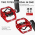 MTB Mountain Bike Pedals by Pedal, Compatible with Dual Function Sealed Clipless Aluminum 9/16" Flat Platform with