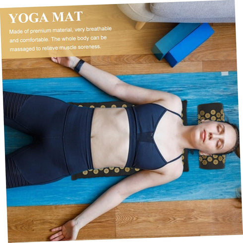 2pcs Set Portable Acupressure Yoga Mat and Pillow with Storage Bag Lightweight Acupuncture Massage for Neck for Users