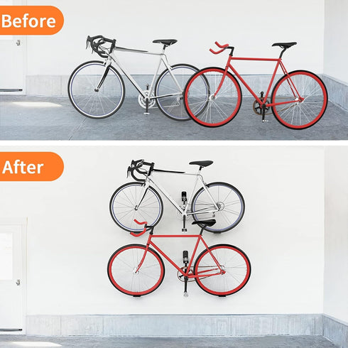 WALMANN 2 Pack Bike Pedal Hanger Wall Mount - Heavy Duty Horizontal Bike Rack for Garage Display Stand