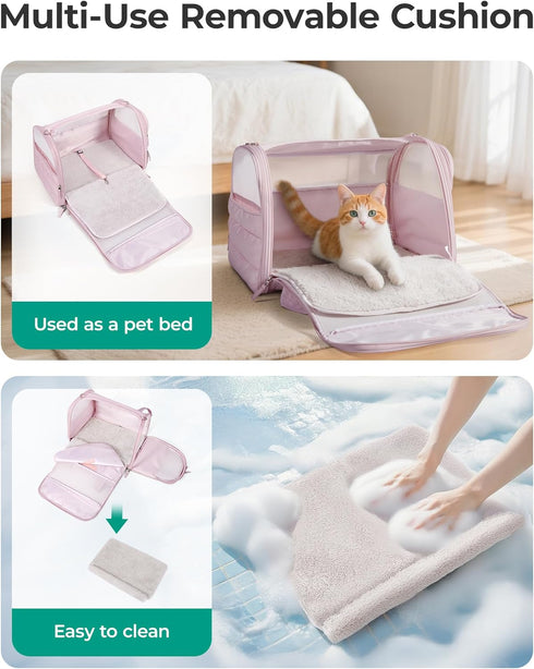 20 Lbs BAGSMART Cat Carrier: Soft-Sided Pet Carrier for Small Medium Cats Dogs Puppy Quilted Collapsible Puffy Travel