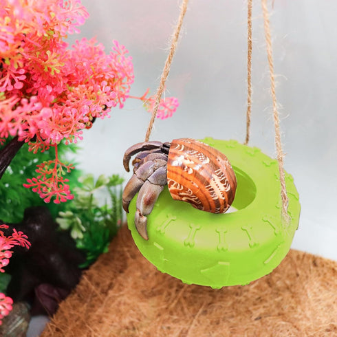 Neeenn 3.7 Inches Hermit Crab Tire Swing Toy, Hermit Crab Climbing Toy, Reptile Tank Aquarium Decoration Accessory