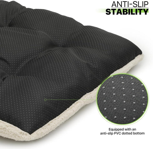 Magshion Medium Dog Bed - Non-Slip Bottom, Warming Cozy Soft Pet Sofa Bed, Machine-Washable, 34.5"x26"x5.5", Beige