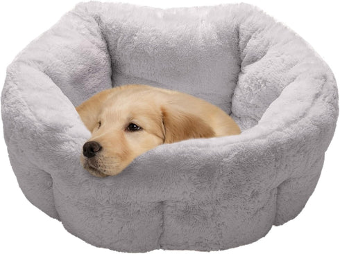 Furhaven 23" Round Self-Warming Pet Bed for Indoor Cats & Medium/Small Dogs, 100% Washable - Gray, Medium