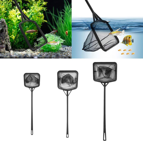 LOXGO Mutliple Type Portable Fishing Net with Long Handle Fish Tanks Landing Net Fish Tanks Tool for Cleanning Float