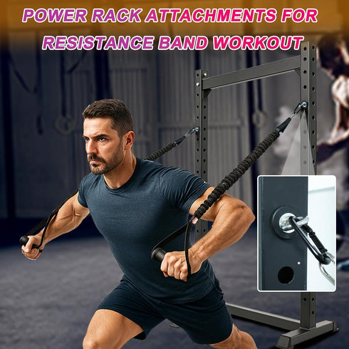 2PCS 2"x2" 3"x3" 5/8" 1" J Bryant Power Rack Attachments for Resistance Bands Heavy Duty Squat Rack Accessories Fits