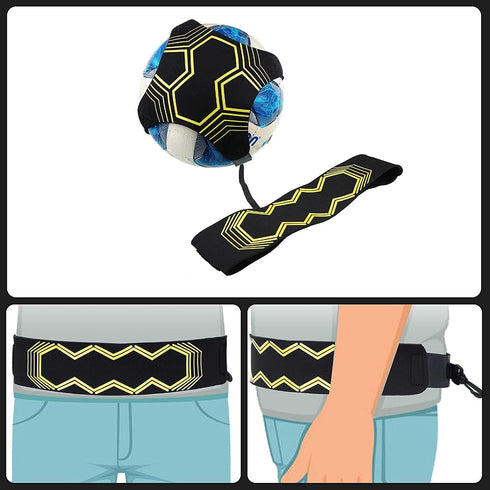 Football Kick Trainer, Adjustable Hands-Free Soccer Training Aid Equipment for Kids and Adults, Fits 3-5 Balls