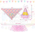 SCENEREAL Dog Birthday Bandana with Hat and Dress Girl Set, Cute Pink Tutu Skirt Outfit for Small Medium Large Dogs