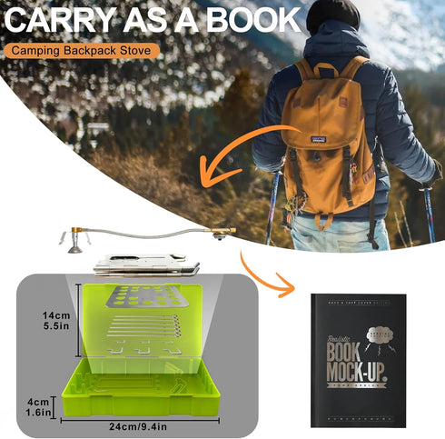 Solo Stove Camping Stainless ALL-Fuel Folding Backpacking Stove Portable Single Burner Fire Pit for Outdoor Cooking