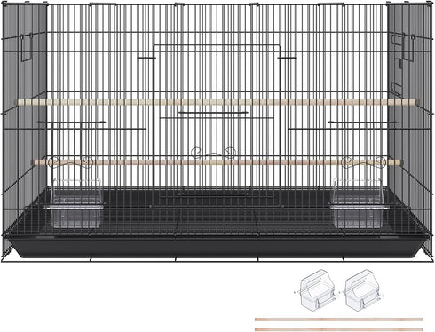 VEVOR 30 Inch Flight Bird Cage, Stackable with Slide-Out Tray, Small Parrots Birdcage for Cockatiels and Budgies