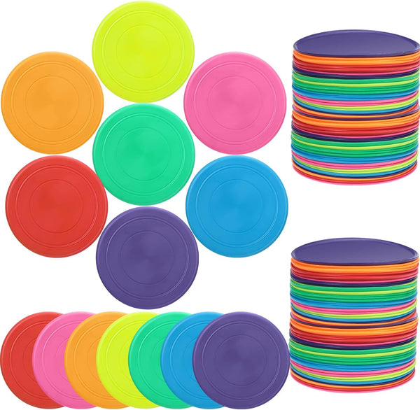 Vinsot Flying Discs Bulk - Soft Rubber Flyer Disks for Kids, Adults, and Dogs in 7 Colors for Outdoor Sports