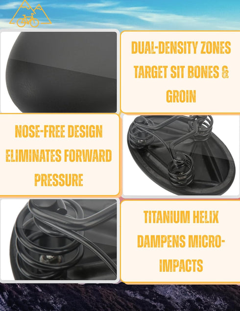 Noseless Bike Saddle for Men Women, Wide Shock Absorbing Bicycle Seat with Comfort Foam, Universal Fit for Mountain