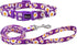 Dog Collar and Leash Set with Cute Daisy Pattern, Polyester Material, 5ft Leash for Small Dogs (Small, Purple Daisy)