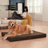 Outdoor Waterproof Dog Bed - Orthopedic Bed for Extra Large Dogs, Egg Foam with Washable Oxford Cooling Cover, Brown