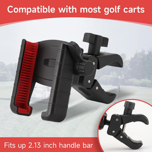 Golf Cart Phone Holder, 360 Degree Rotation Bike Phone Mount for All Smartphones and Phone Cases