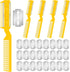 5 Pieces Razor Comb for Dogs - Hair Grooming Trimmer Comb with 25 Extra Blades for Manual Dog Hair Trimming