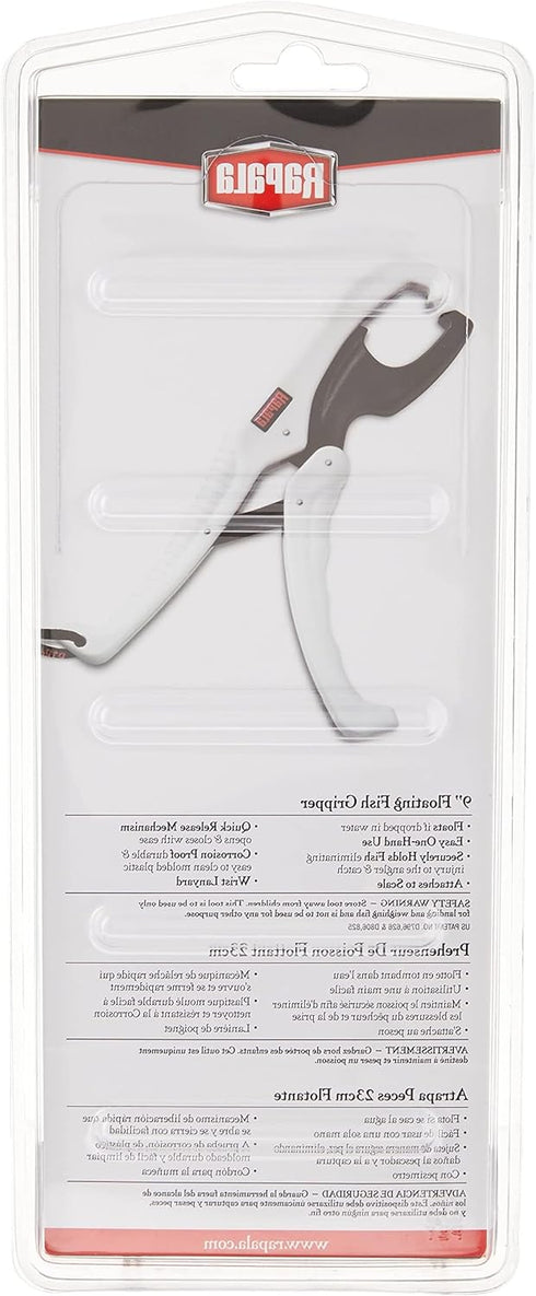 9" 9", Rapala Floating Fish Gripper White/Black