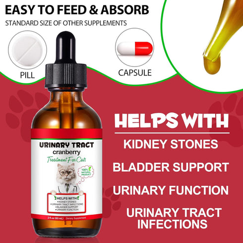 REBODUM 2 oz, Feline Urinary Tract Health, Cat UTI Remedy, Natural Herbal Supplement fl Supporting Regular Care