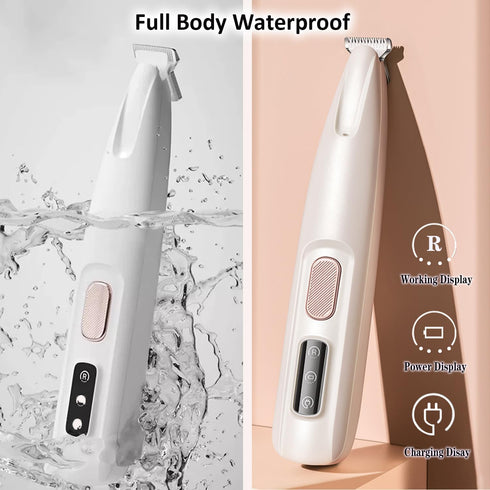 Cofiabby Trimmer 2 Electric Paw for Dogs & Cats - Quiet Rechargeable Clipper with LED Light, Wide Blades, Waterproof