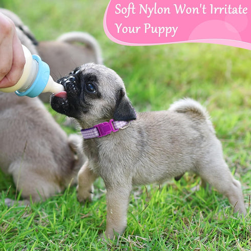 14pcs Adjustable Whelping Puppy Collars, Soft Nylon ID Collars for Puppy Small Dogs, Perfect for Litter