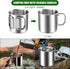 Odoland 8pcs Camping Cookware Mess Kit, Pot and Pan Set with Mini Backpacking Stove for Outdoor Cooking