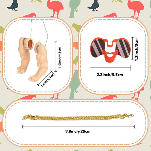 Chicken arms, a Funny Chicken arm Toy with Chicken Peepers and Chicken Necklace, a Set of Pet Prank Role-Playing Costumes