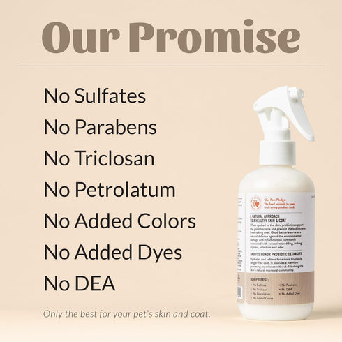 97% 8oz, Skout's Honor Probiotic Pet Detangler Spray - Hydrating & Conditioning with Avocado Oil, Natural, Paraben