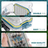 SF Plastic Fly Fishing Box, Waterproof Pocket, Double Side Clear Lid, Easy Grip Black Foam with Lanyard