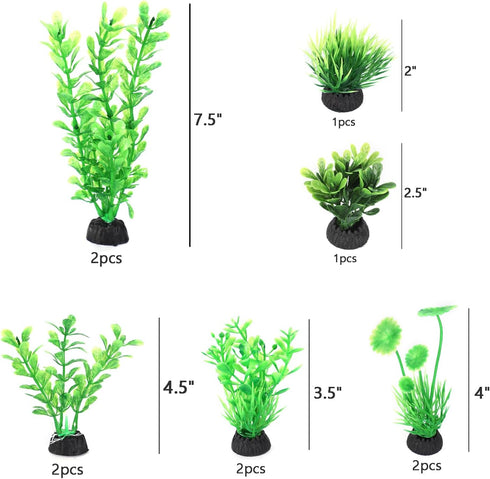 AQUANEAT Fish Tank Plants, Aquarium Plants Plastic, Green Fish Tank Decorations, 10pcs by AQUANEAT