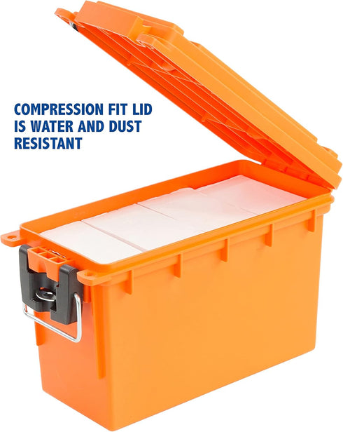 Sheffield 12630 Field Box, Water Resistant Ammo Storage Box for Pistol, Rifle, Shotgun, Stackable, Orange