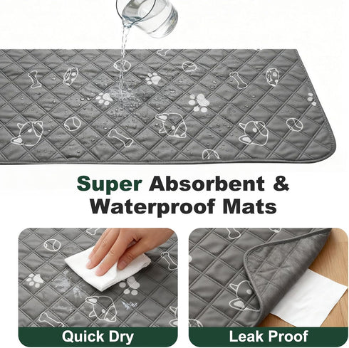 HFZDREDFLOW 4Layer 2 Washable Dog Potty Pads - Leak-Proof Quick-Dry Design Reusable Puppy Potty Pads with Non-Slip