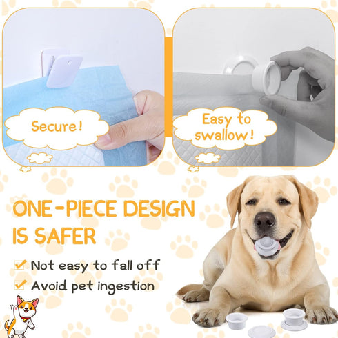 12 Pcs Wall Pee Pad Holder for Dog Potty Training, Sticky Clips for Hanging Pee Pads with 6 Strong Adhesive (White)