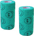 Vet Wrap Tape (Teal with Smiles) (2 Pack) (2 Inch x 15 feet) Self-Adhesive Cohesive Flex Bandage for Pets