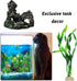 Fish Tank Accessories, 9pcs Green Decorations Plants and Cave Rock Decor Set for Aquarium, Plastic Plants for Fish Tank