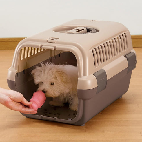 Richell Pet Travel Carrier, Size Small, Brown, for Dogs & Cats up to 11 lbs, Travel Carrier or Crate
