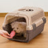 Richell Pet Travel Carrier, Size Small, Brown, for Dogs & Cats up to 11 lbs, Travel Carrier or Crate