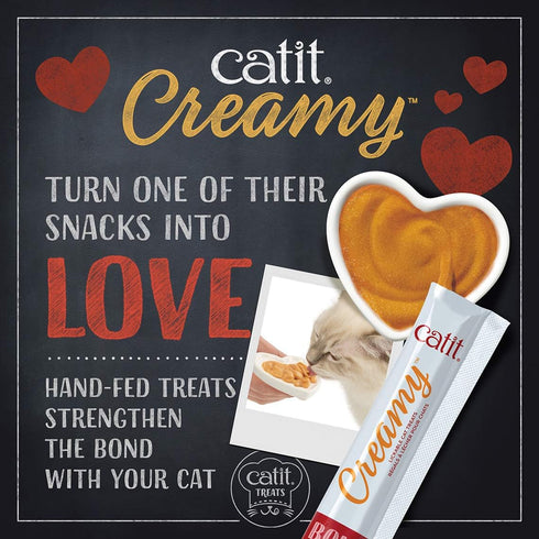 Catit Creamy Lickable Cat Treat, Healthy Chicken & Liver Treat, 12 Pack