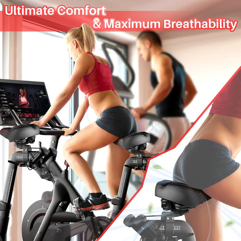 Oversized Bike Seat for Peloton Bike & Bike+, Comfort Cushion Compatible with Peloton, Road or Exercise Bikes
