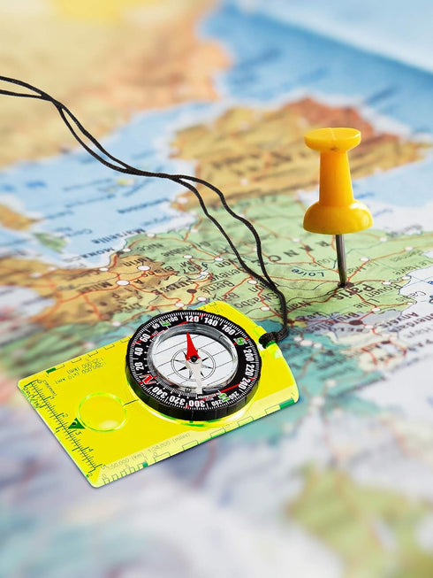 Gejoy 4 Backpacking Pieces Hiking Compass Orienteering Compass Map Navigation Gear Wilderness Survival Gifts for Kids