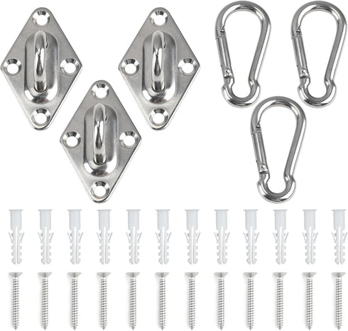 Wall Mount Workout Anchors with Hook, 3PCS Space Saving Equipment for Resistance Bands and Suspension Training