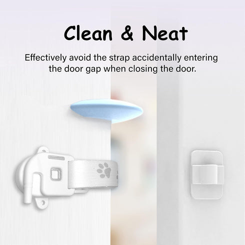 Adjustable Door Strap and Latch - Textile Cat Door Latch to Keep Dog Out of Litter Box, Economical Alternative to Pet